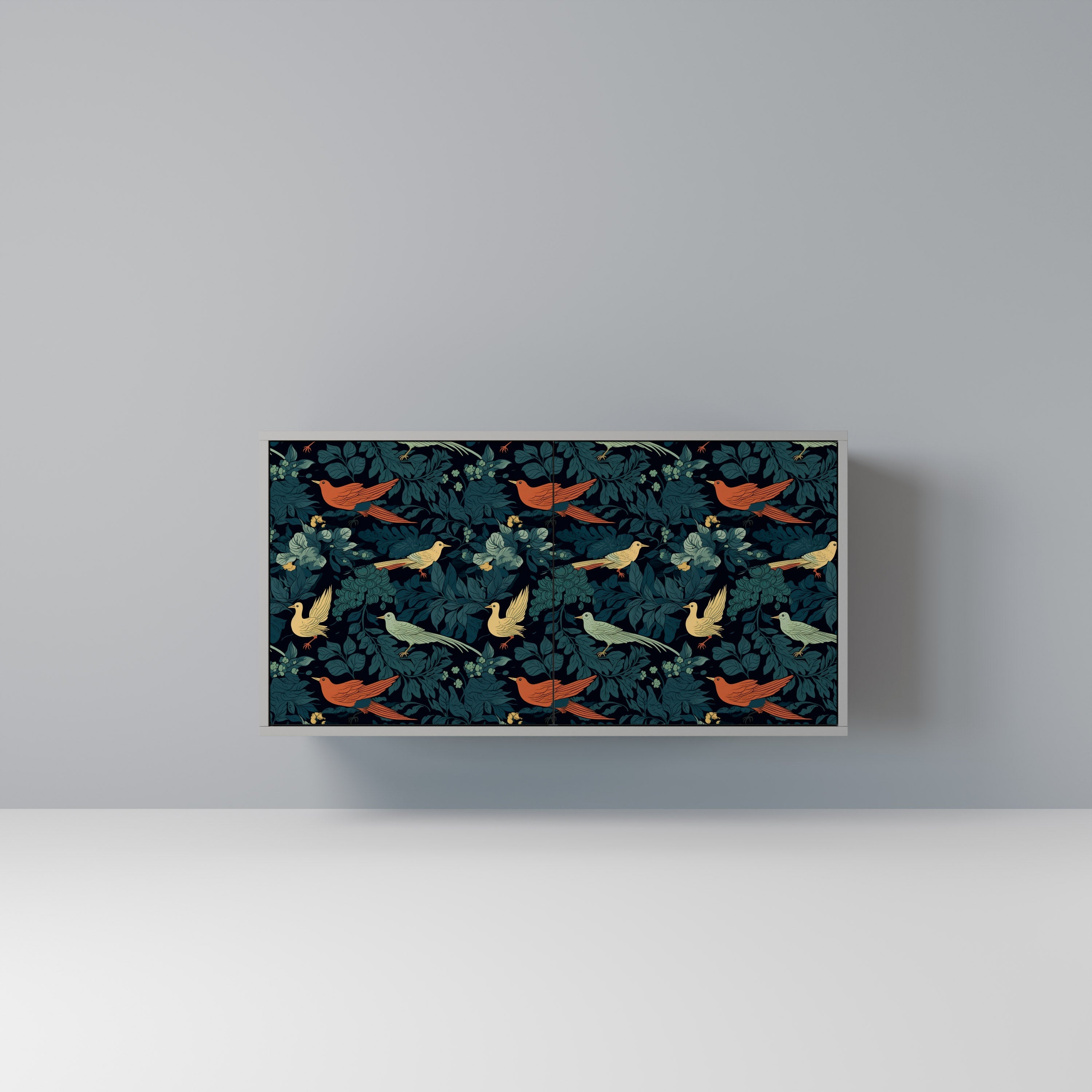 FOWL ORNAMENT Aparador de 2 Portas em Acabamento Cinzento