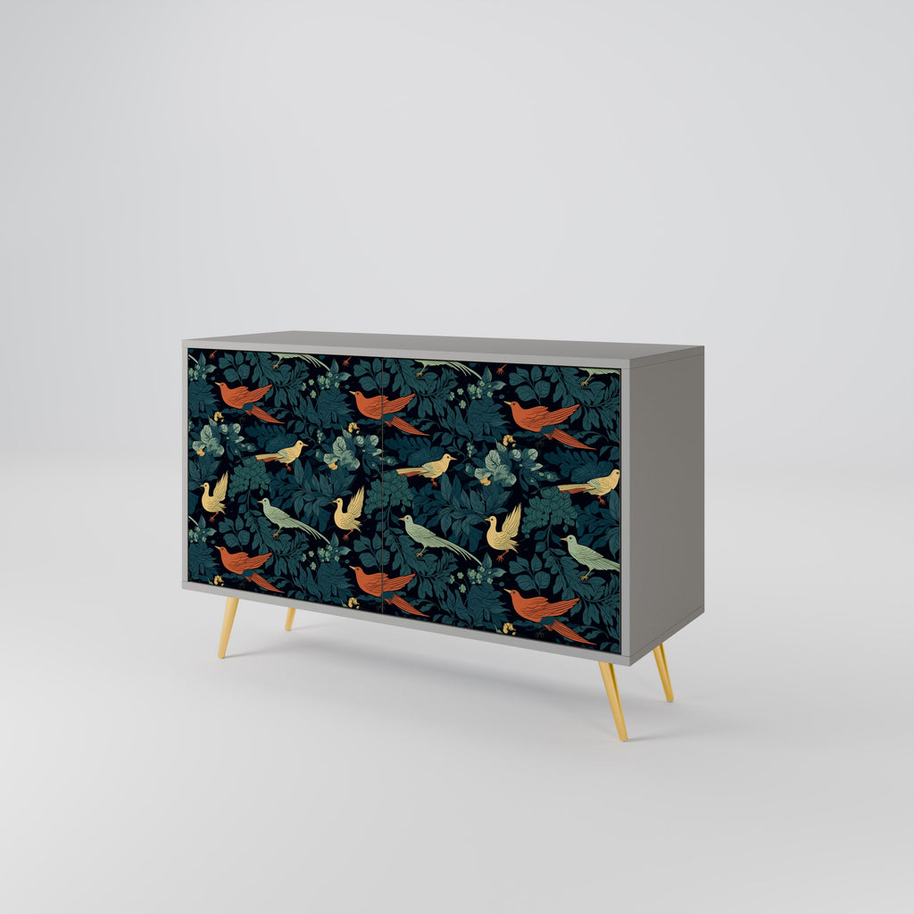 FOWL ORNAMENT 2-Door Sideboard in Grey Finish