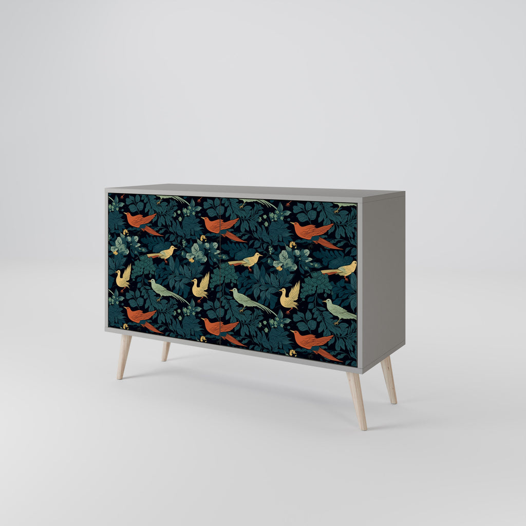 FOWL ORNAMENT 2-Door Sideboard in Grey Finish
