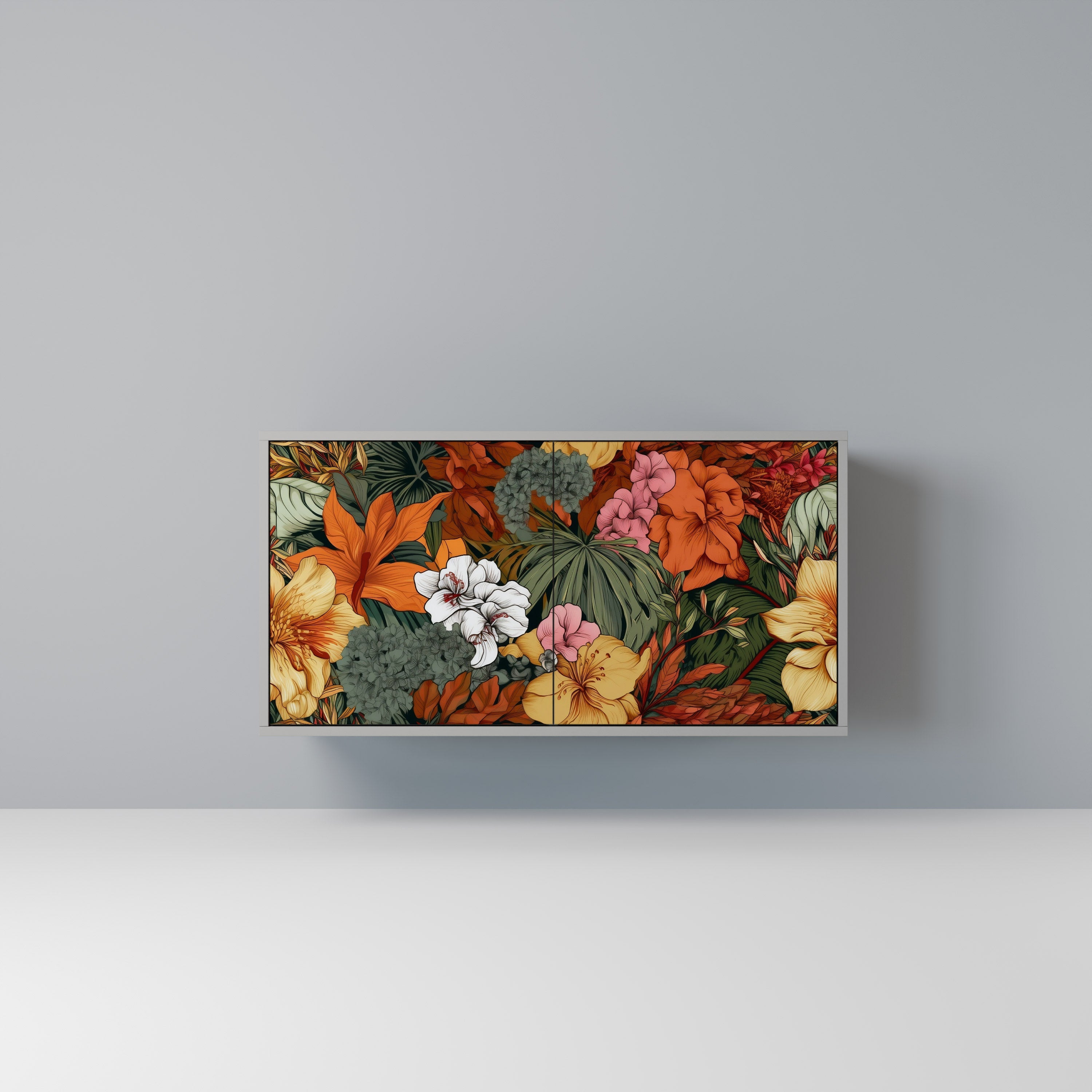 RADIANT FLORA Aparador de 2 Portas em Acabamento Cinzento