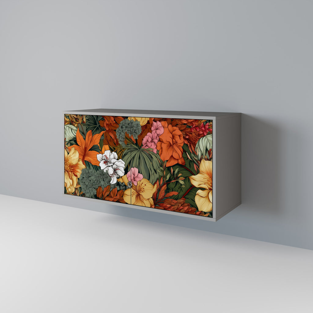 RADIANT FLORA Aparador de 2 Portas em Acabamento Cinzento