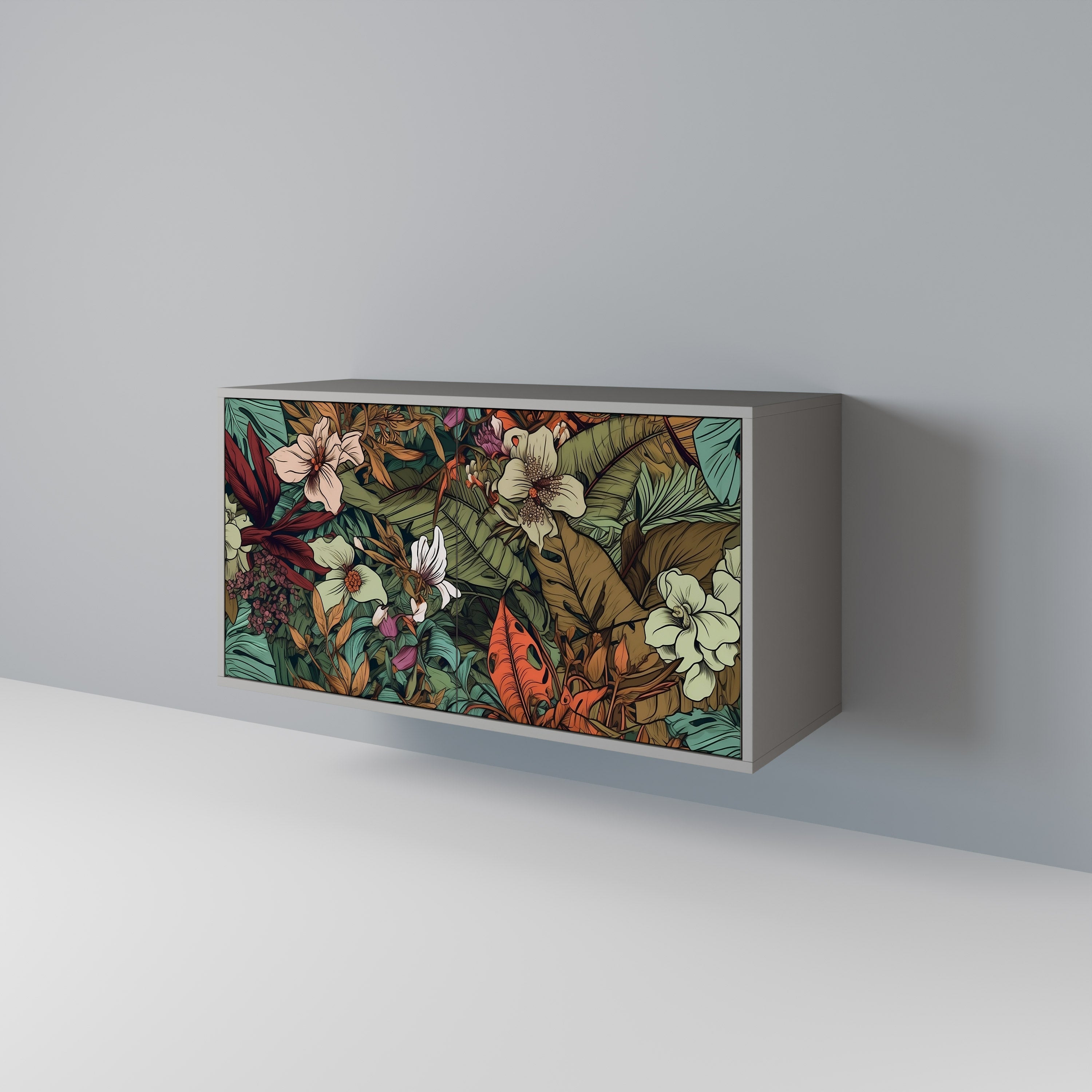 BOTANICAL EMERGENCE Aparador de 2 Portas em Acabamento Cinzento