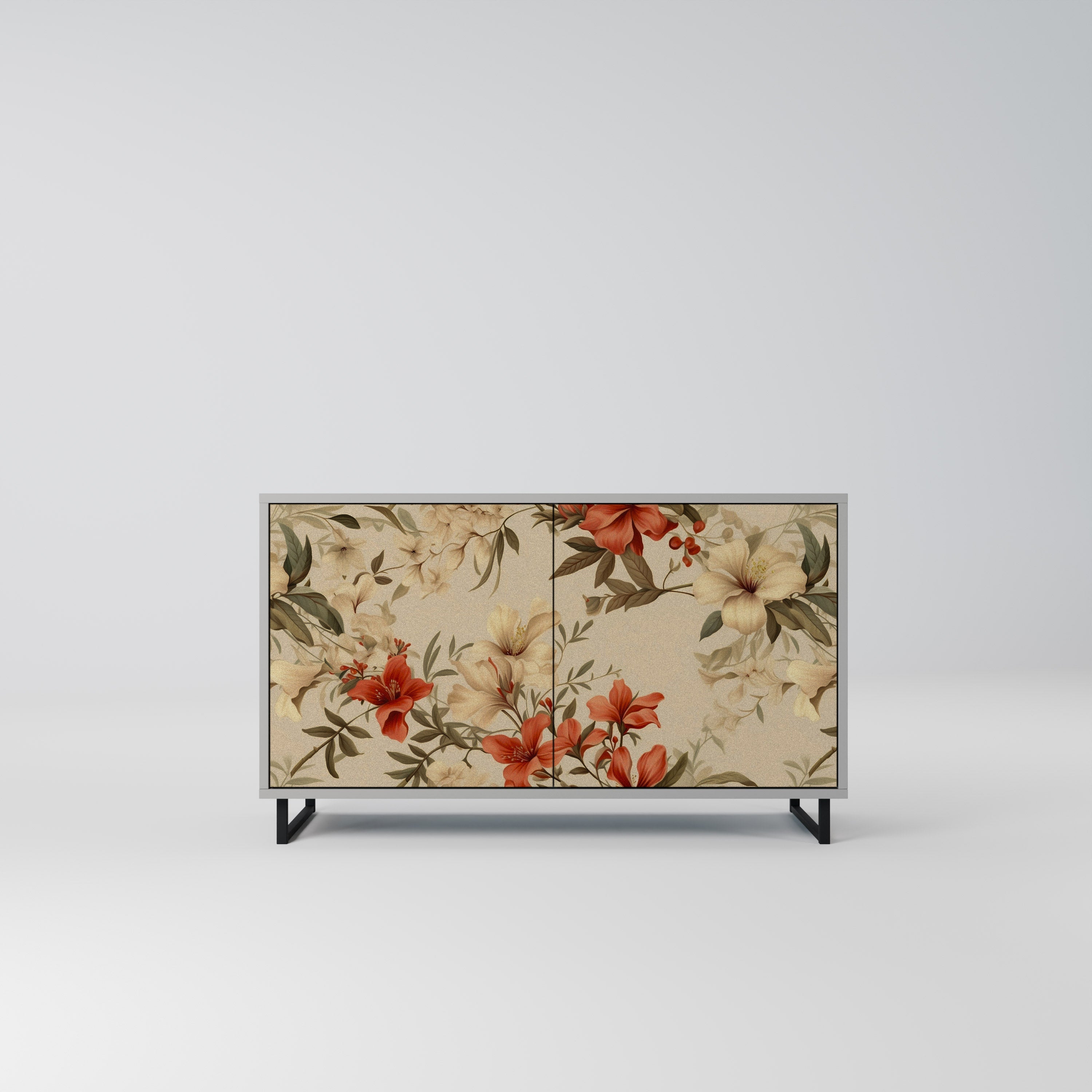 BLOOMING HARMONY Aparador de 2 Portas em Acabamento Cinzento