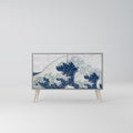 THE GREAT WAVE AT KANAGAWA 2-Door Sideboard in Grey Finish