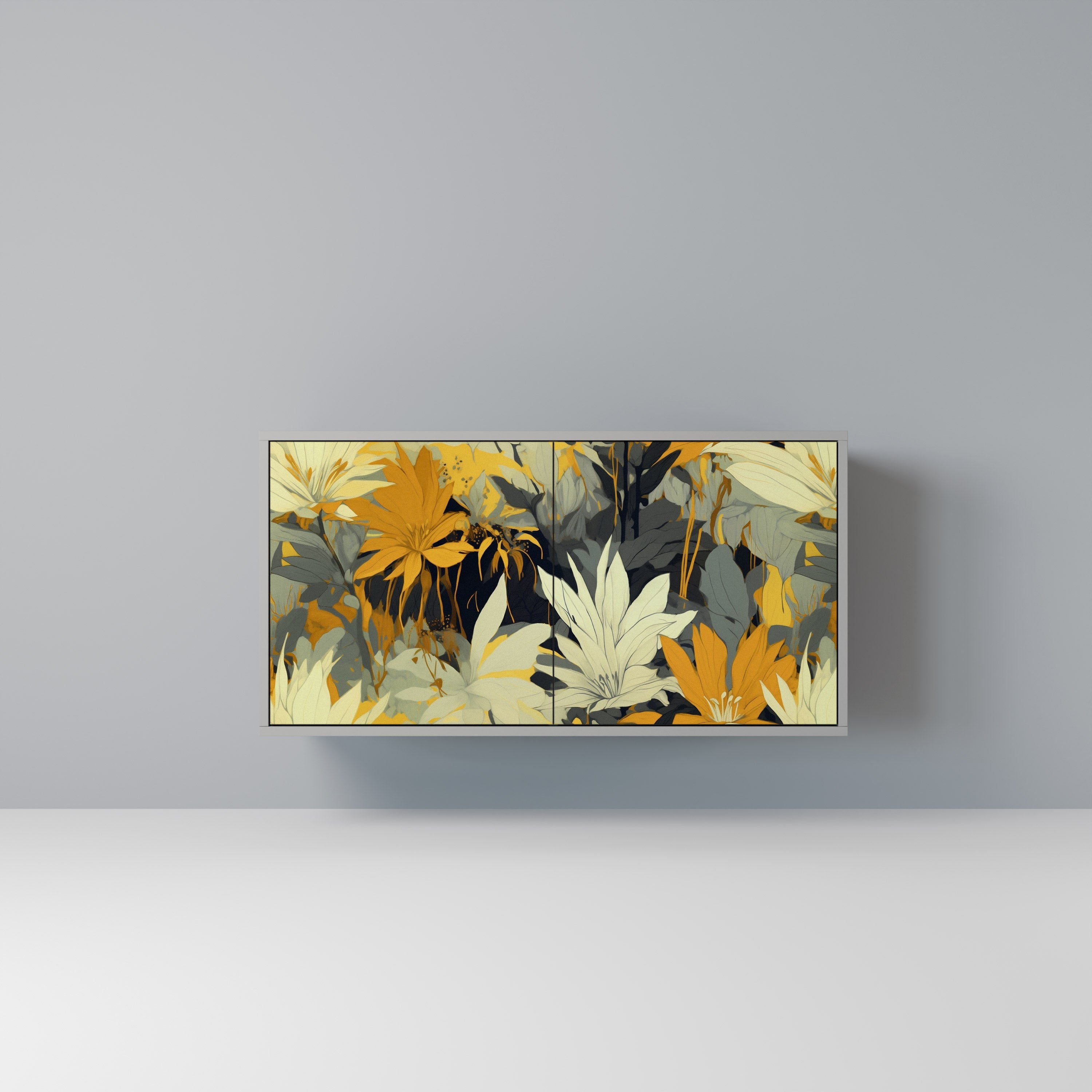 SUNKISSED LILY Aparador de 2 Portas em Acabamento Cinzento