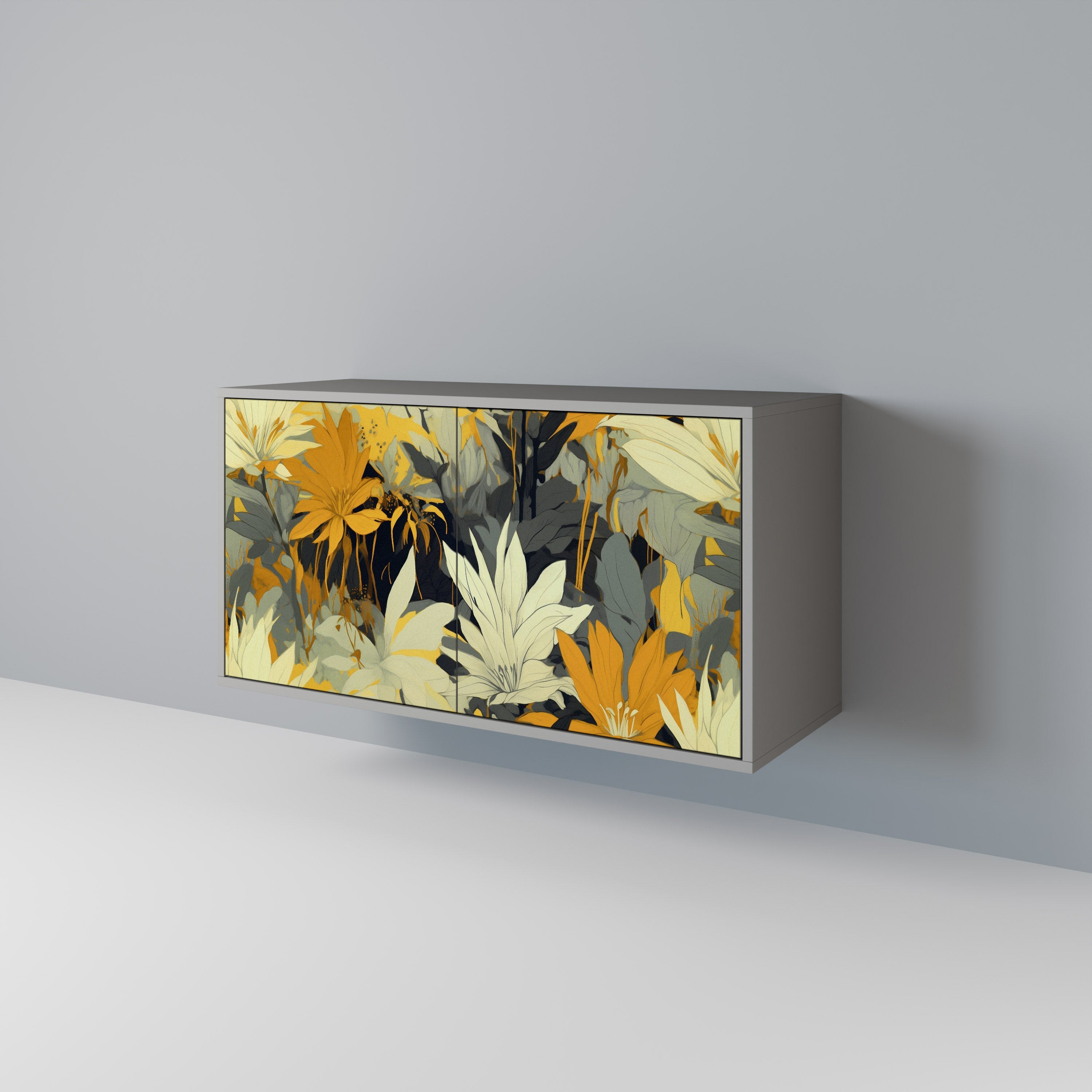 SUNKISSED LILY 2-Door Sideboard in Grey Finish