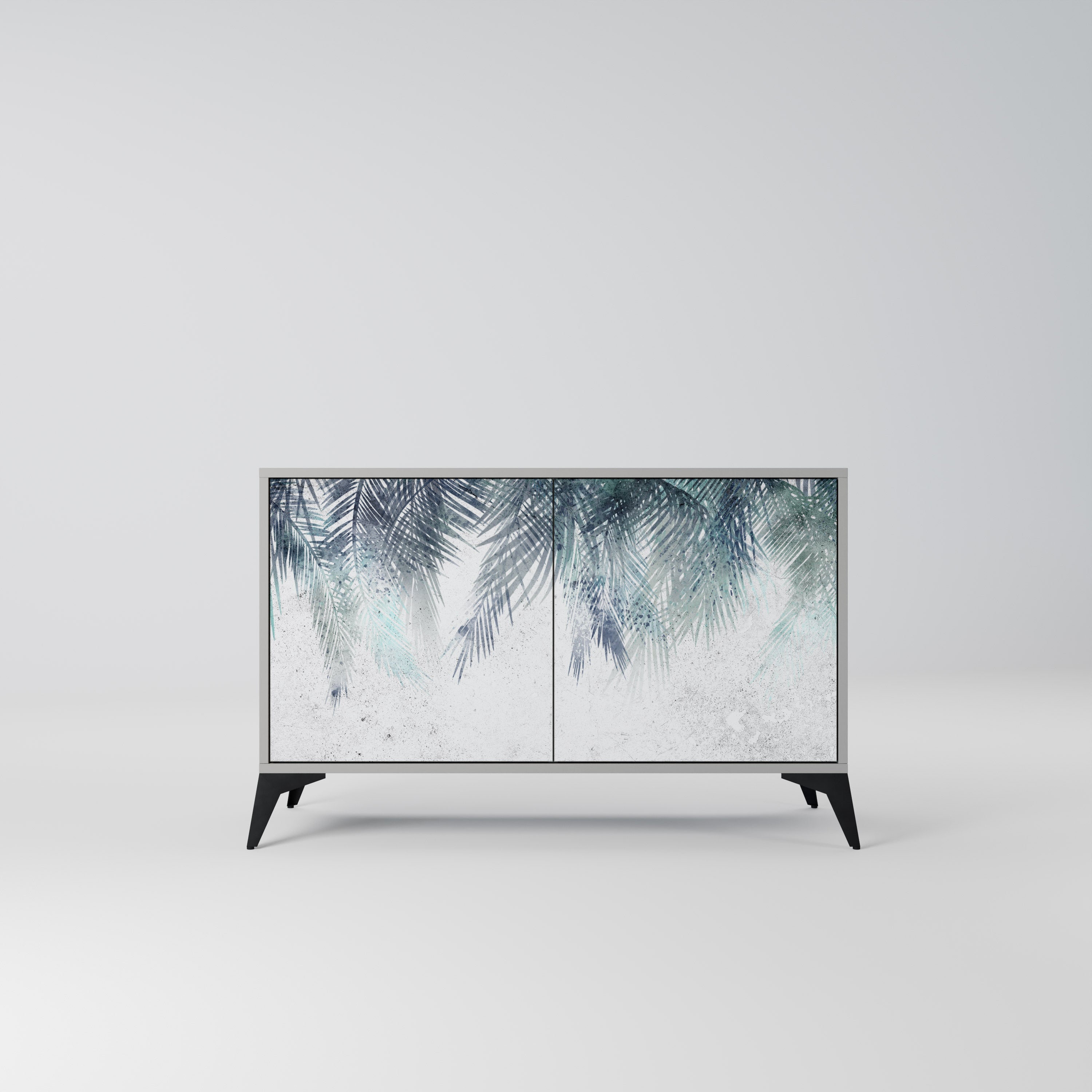 PALM VEIL Aparador de 2 Portas em Acabamento Cinzento