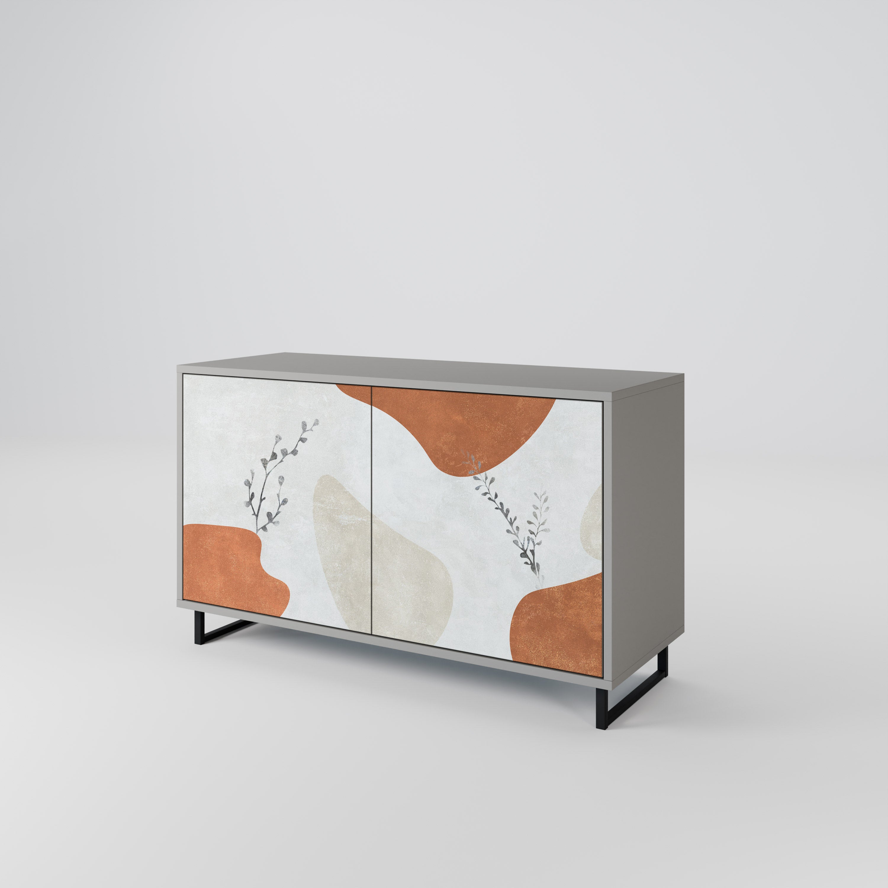 TRANQUIL TWIG 2-Door Sideboard in Grey Finish