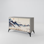 JAPANESE LANDSCAPE 2-Door Sideboard in Grey Finish