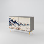 JAPANESE LANDSCAPE 2-Door Sideboard in Grey Finish