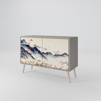 JAPANESE LANDSCAPE 2-Door Sideboard in Grey Finish