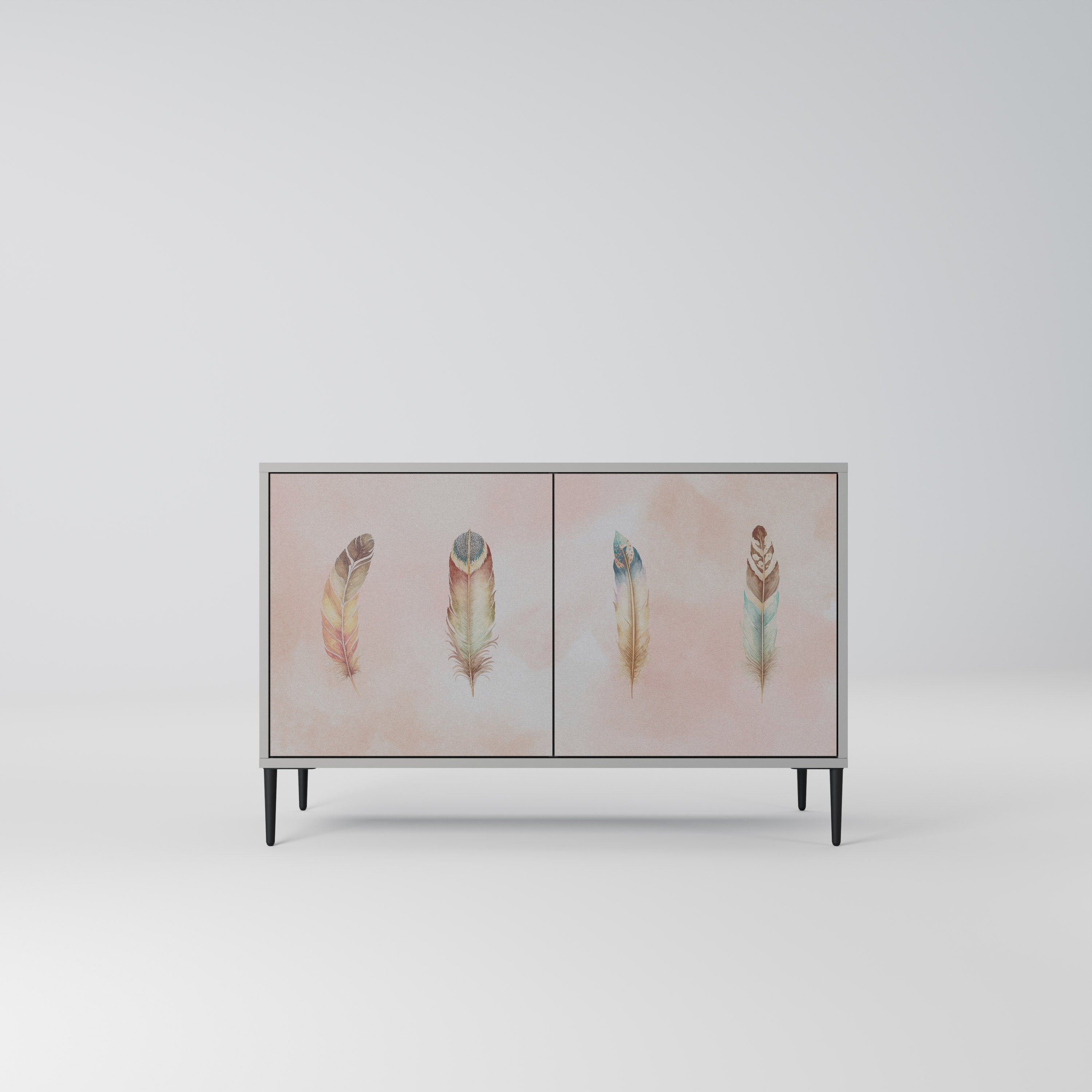 THE DELIQUESCE Aparador de 2 Portas em Acabamento Cinzento