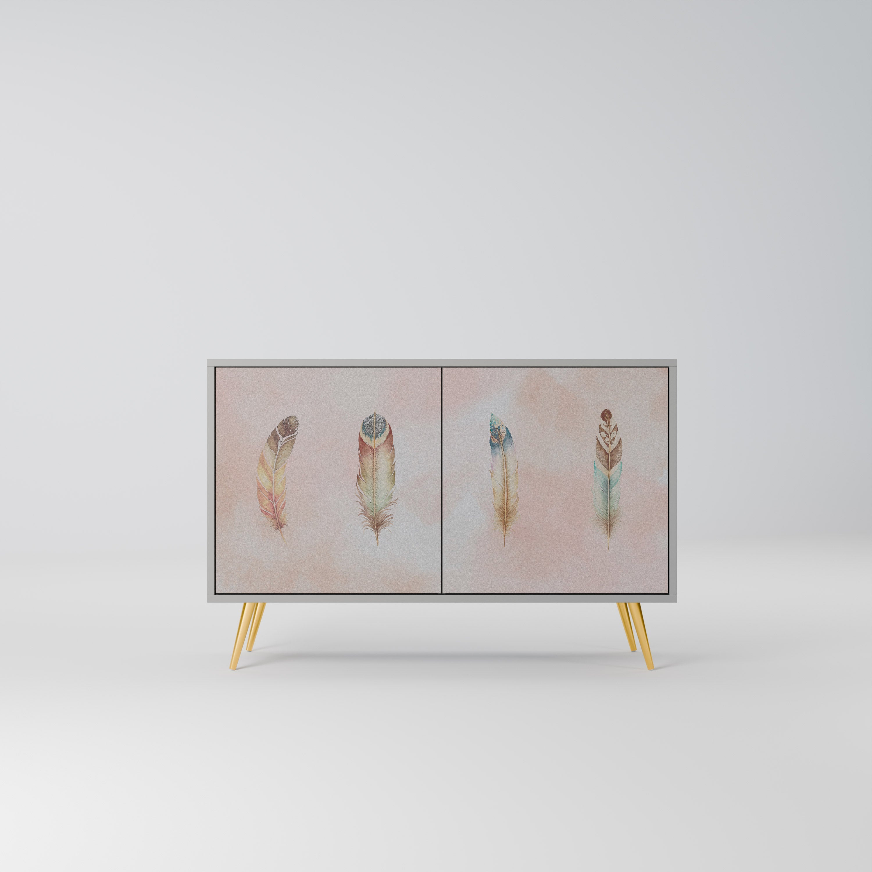 THE DELIQUESCE Aparador de 2 Portas em Acabamento Cinzento