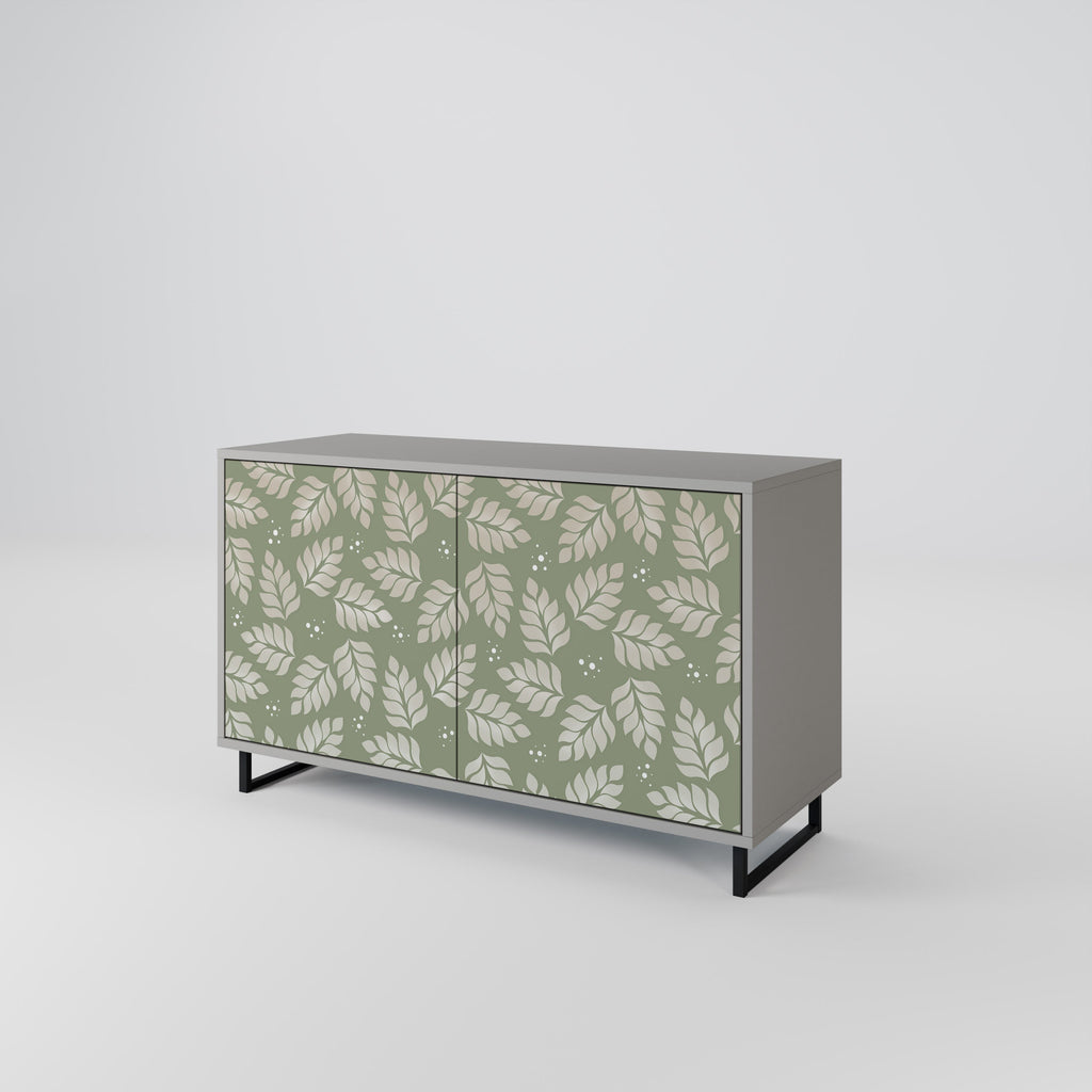 LEAVES ON GREEN 2-Door Sideboard in Grey Finish