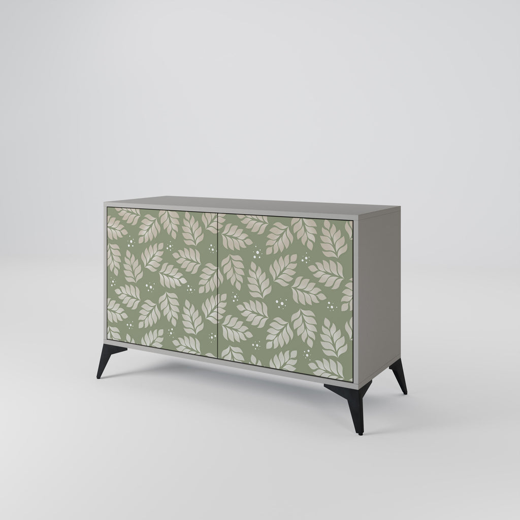 LEAVES ON GREEN 2-Door Sideboard in Grey Finish