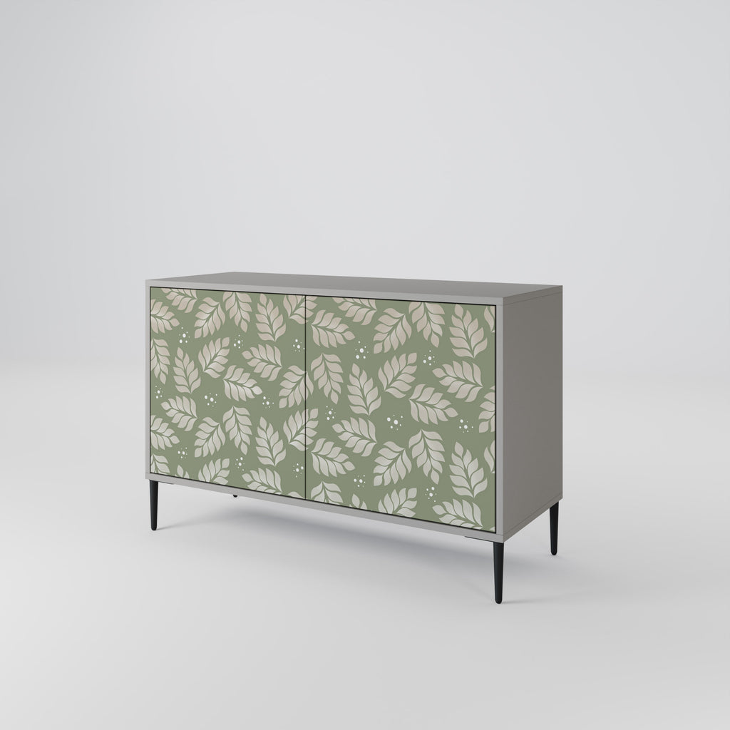 LEAVES ON GREEN 2-Door Sideboard in Grey Finish