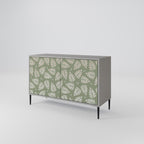 LEAVES ON GREEN 2-Door Sideboard in Grey Finish