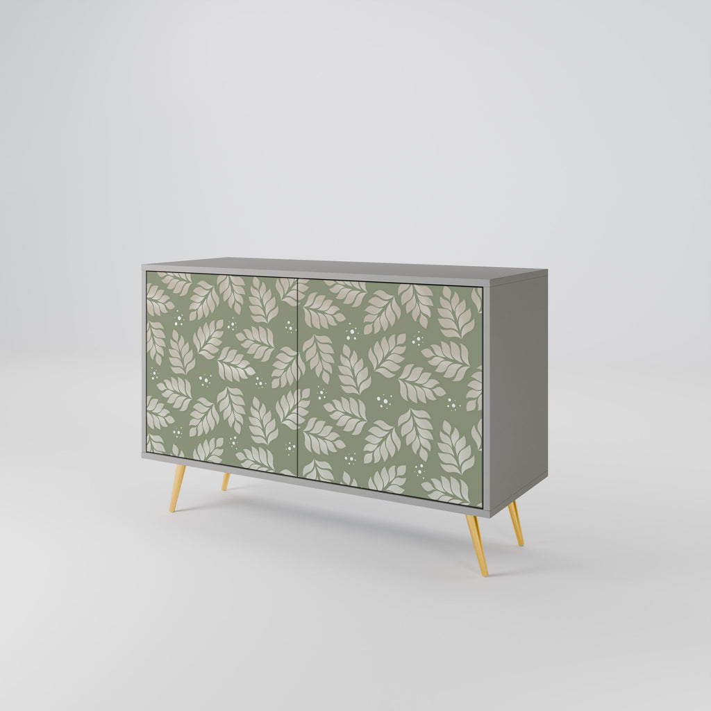 LEAVES ON GREEN 2-Door Sideboard in Grey Finish