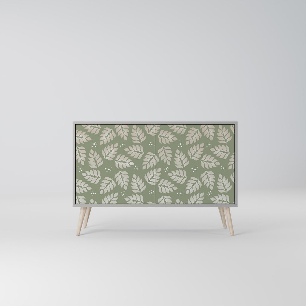 LEAVES ON GREEN 2-Door Sideboard in Grey Finish