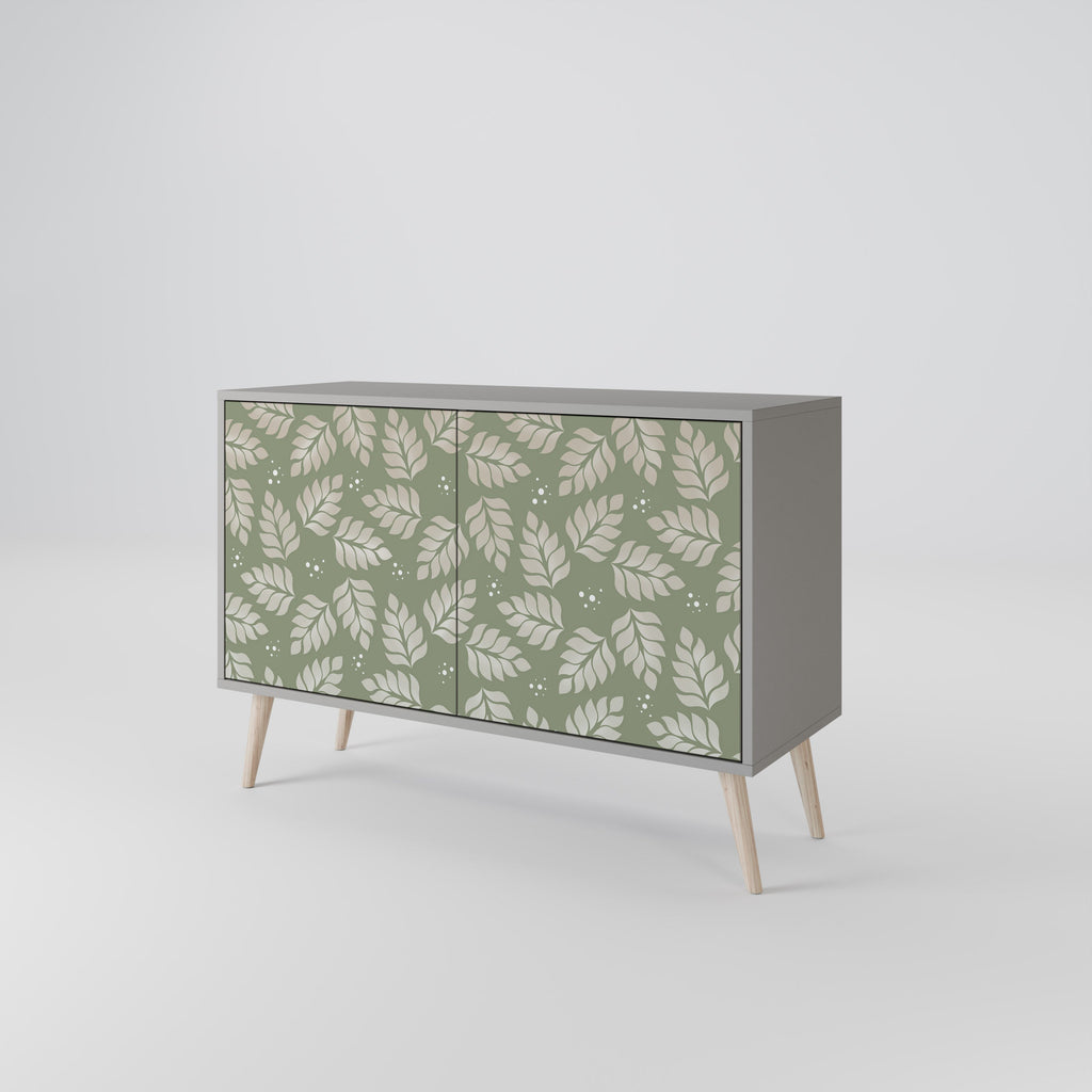 LEAVES ON GREEN 2-Door Sideboard in Grey Finish