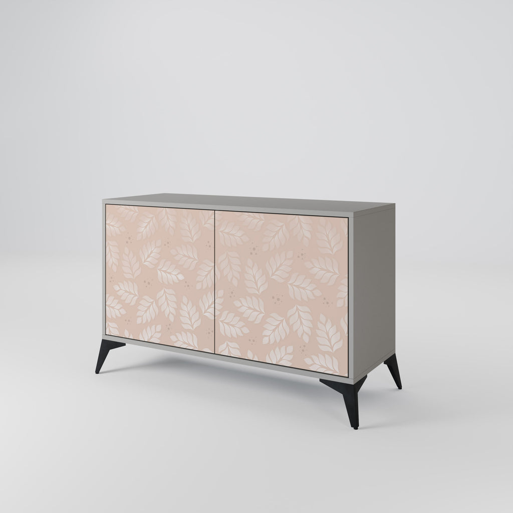 LEAVES ON BEIGE 2-Door Sideboard in Grey Finish