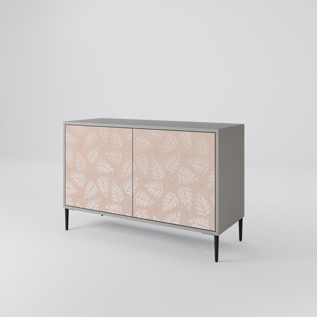 LEAVES ON BEIGE 2-Door Sideboard in Grey Finish