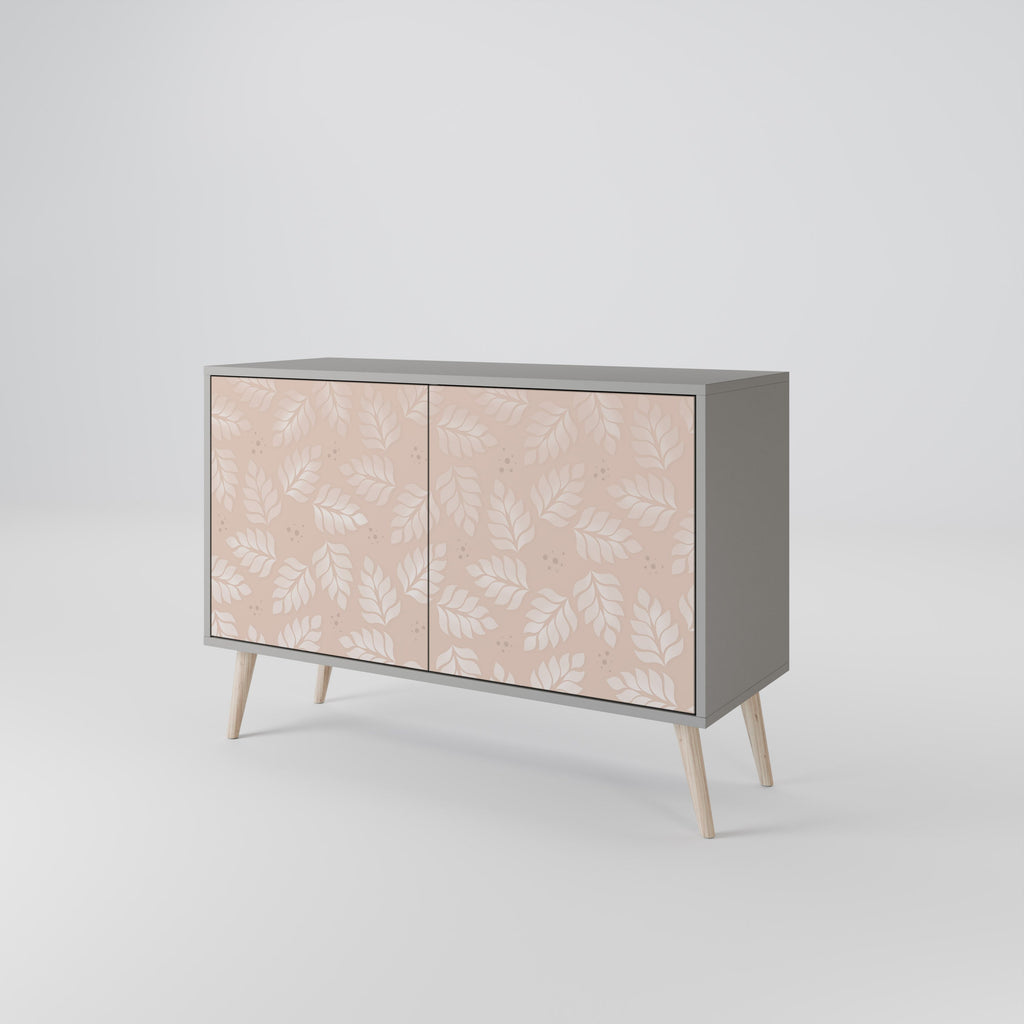 LEAVES ON BEIGE 2-Door Sideboard in Grey Finish