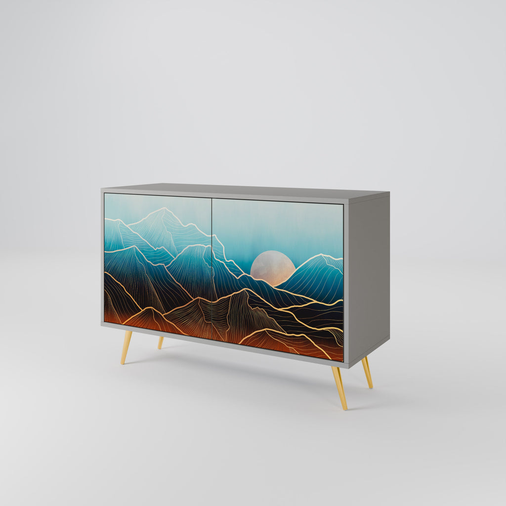 LUNAR SECRETS 2-Door Sideboard in Grey Finish