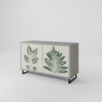 GREEN LEAFY STAMPS 2-Door Sideboard in Grey Finish