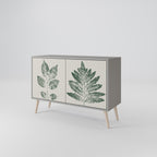 GREEN LEAFY STAMPS 2-Door Sideboard in Grey Finish