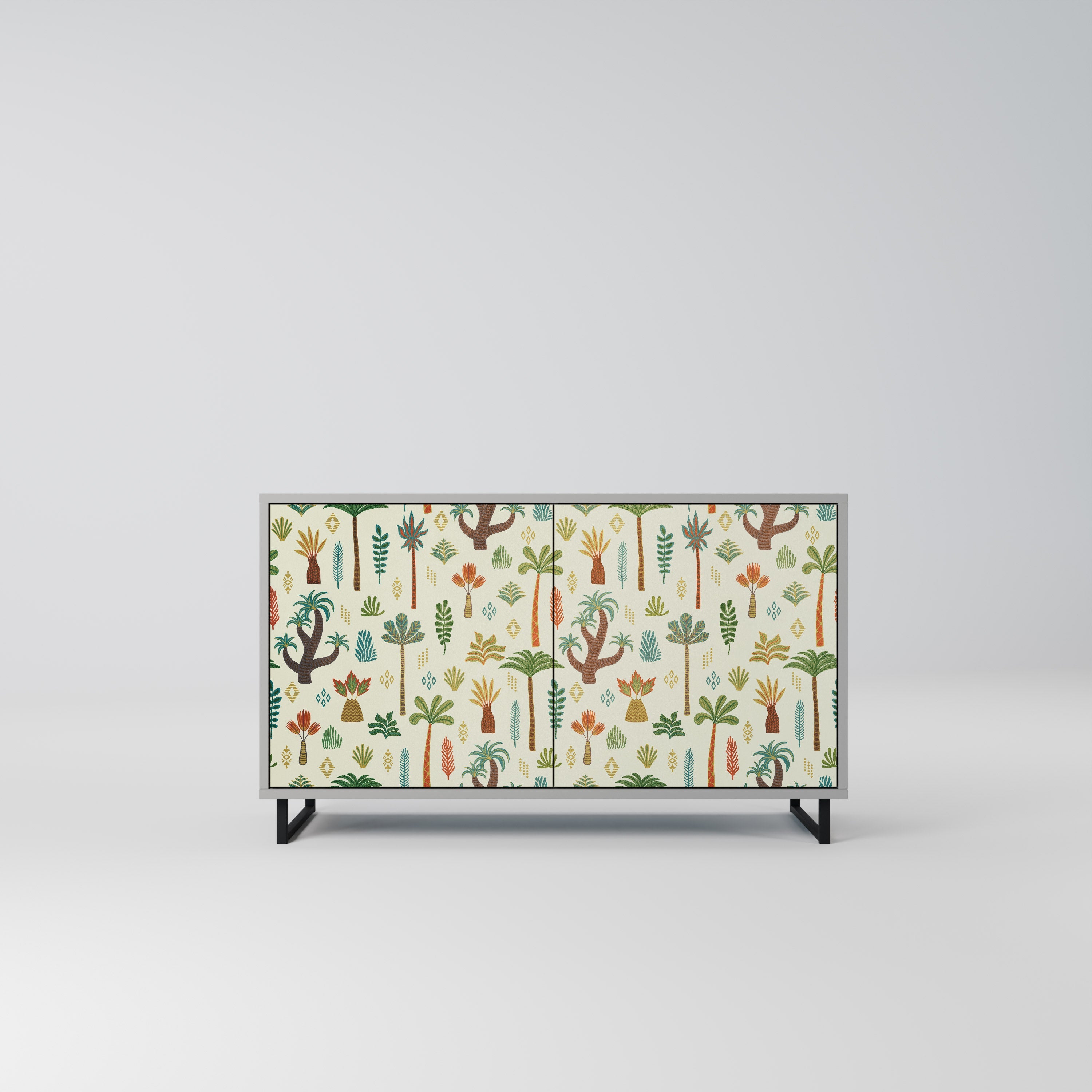 PALM SPRING Aparador de 2 Portas em Acabamento Cinzento