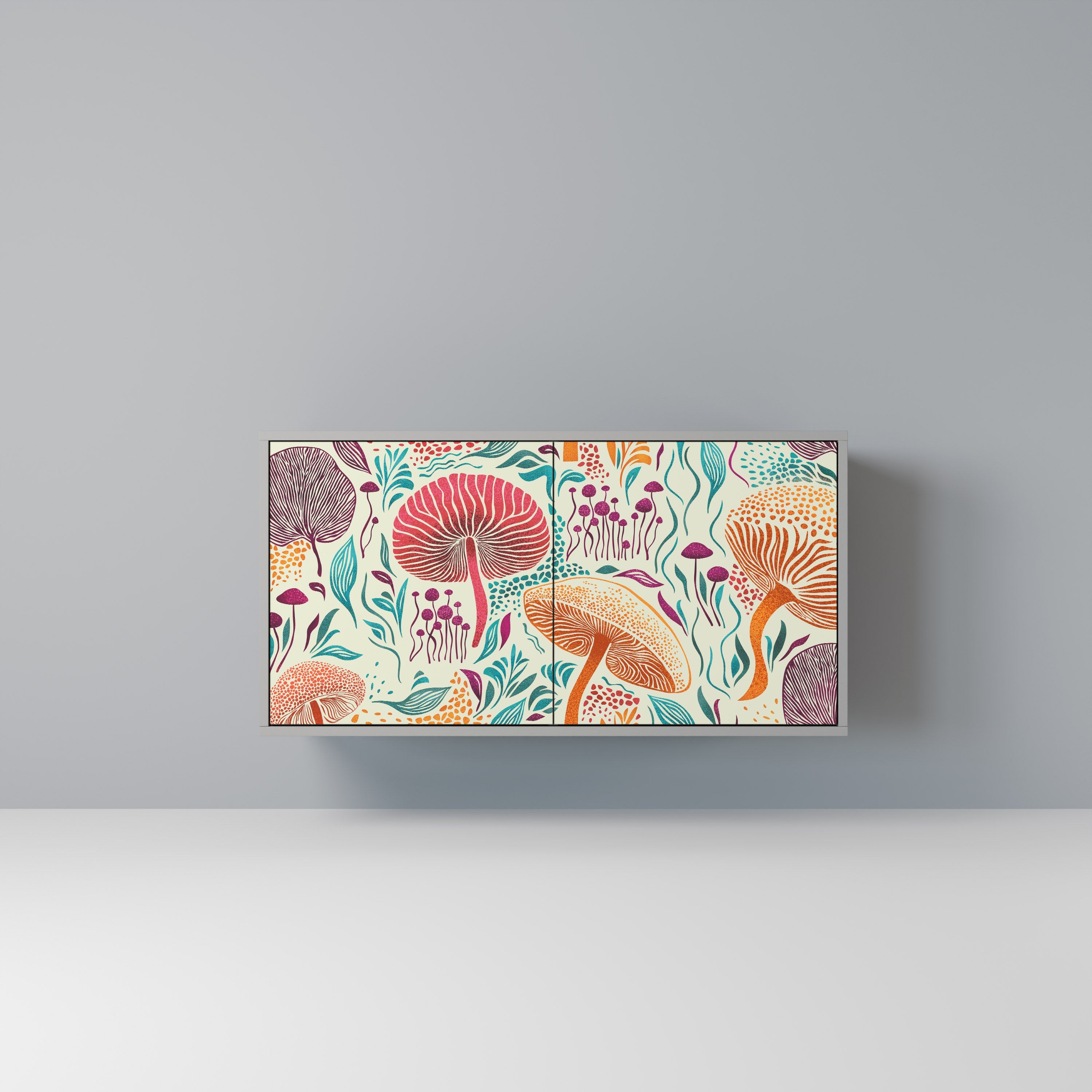 FUNGUS FANTASY Aparador de 2 Portas em Acabamento Cinzento