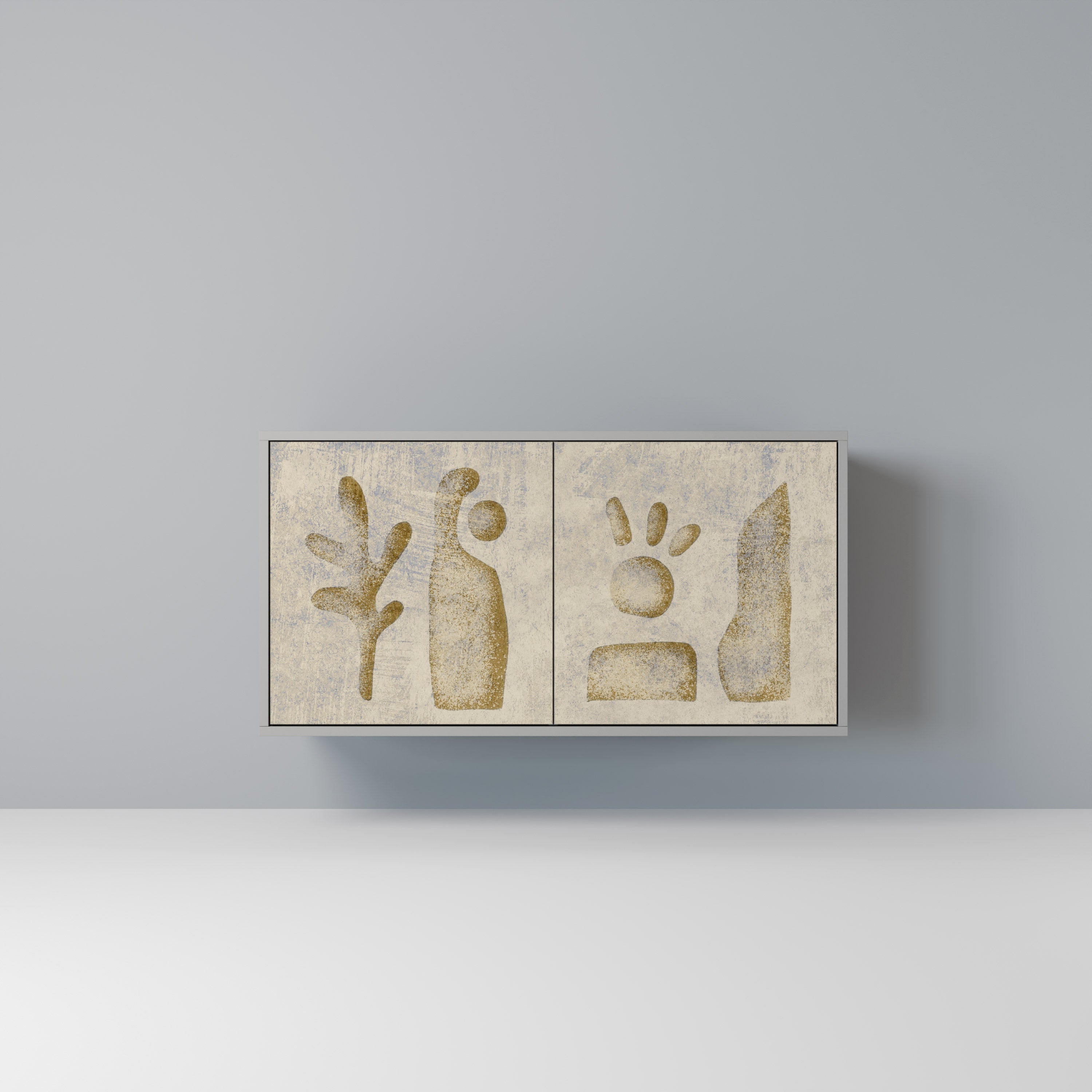 SAND SCULPTURES Aparador de 2 Portas em Acabamento Cinzento