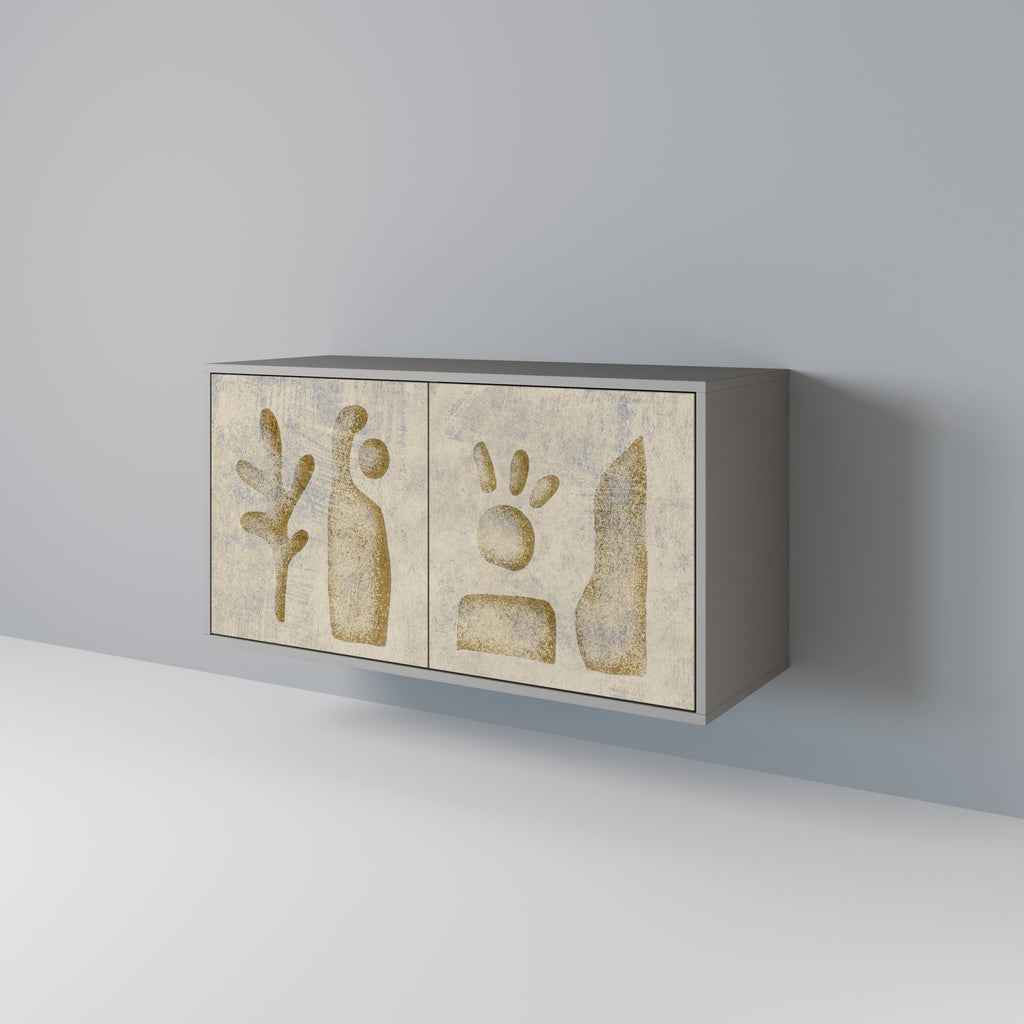 SAND SCULPTURES Aparador de 2 Portas em Acabamento Cinzento