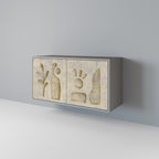 SAND SCULPTURES Aparador de 2 Portas em Acabamento Cinzento