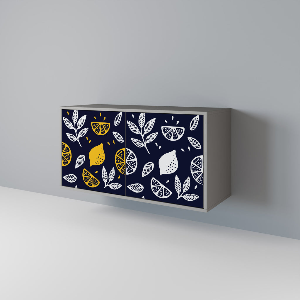 CITRUS BLACK AND WHITE Aparador de 2 Portas em Acabamento Cinzento