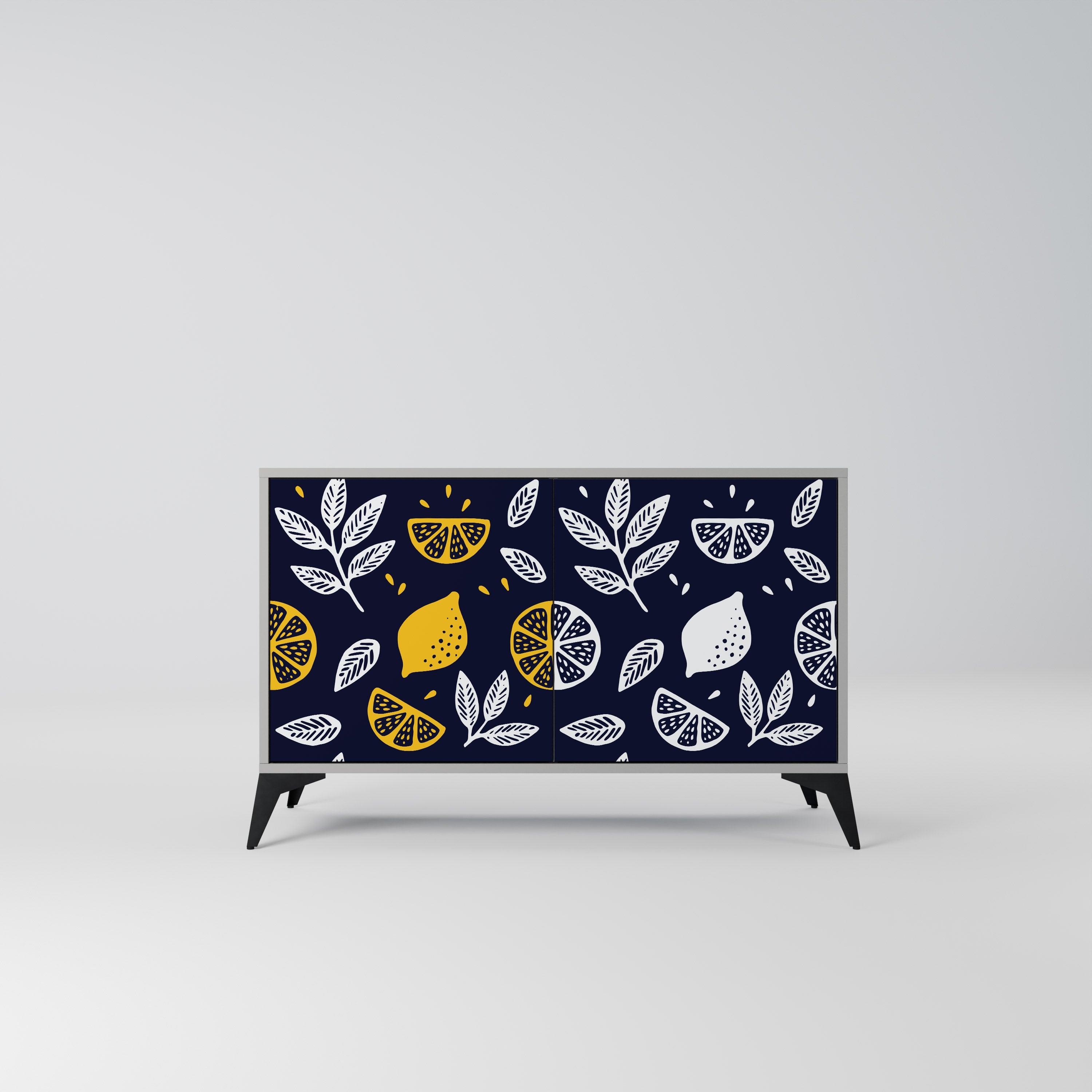 CITRUS BLACK AND WHITE Aparador de 2 Portas em Acabamento Cinzento