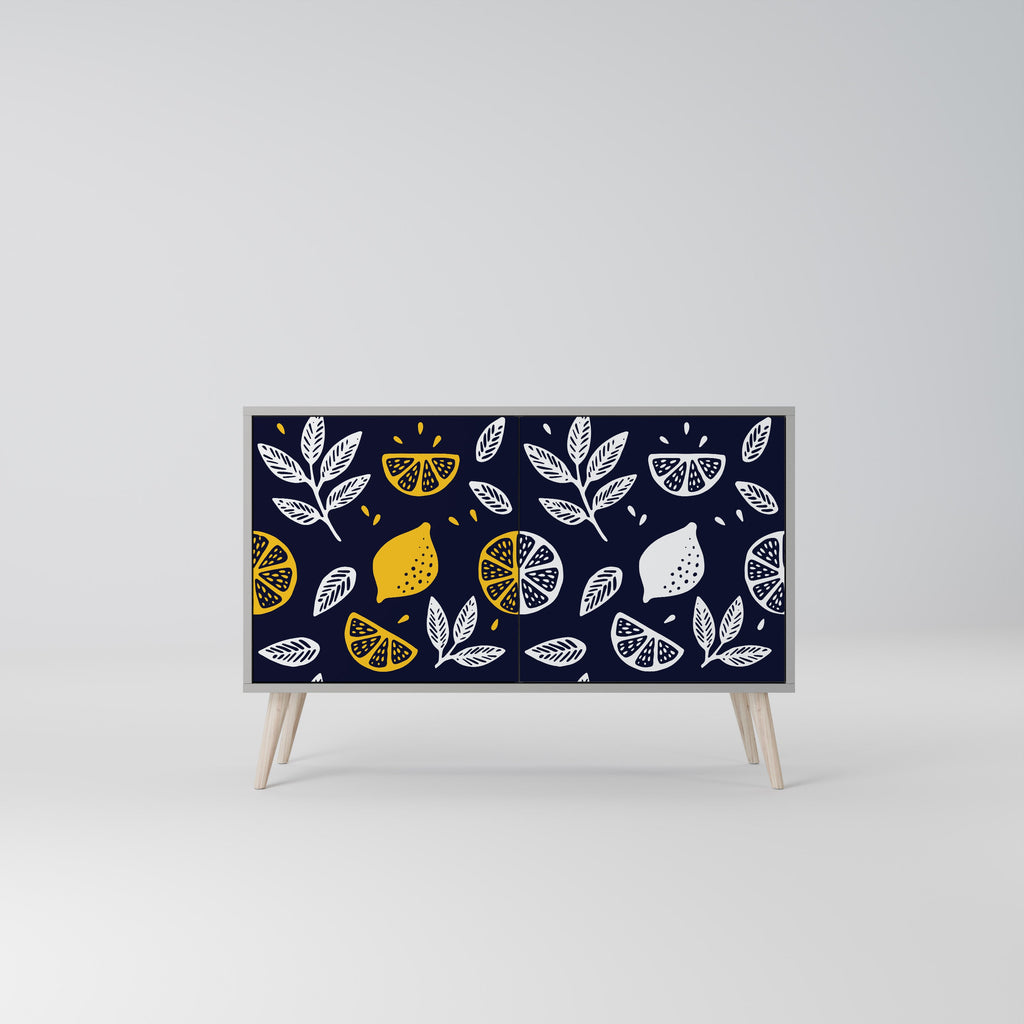 CITRUS BLACK AND WHITE Aparador de 2 Portas em Acabamento Cinzento