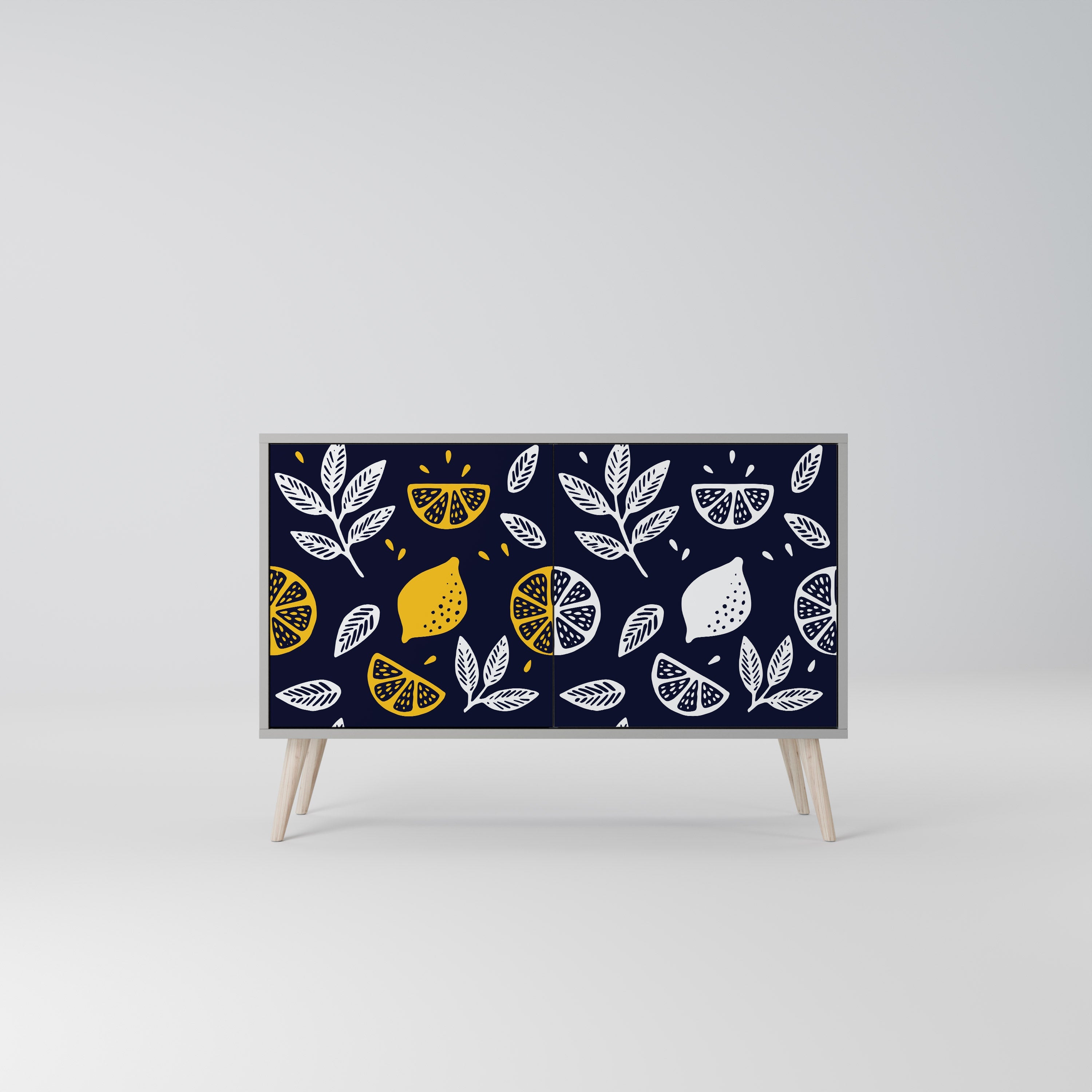 CITRUS BLACK AND WHITE Aparador de 2 Portas em Acabamento Cinzento