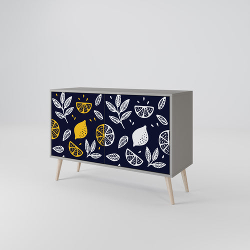 CITRUS BLACK AND WHITE 2-Door Sideboard in Grey Finish