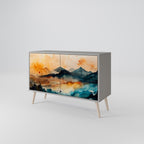 OMINOUS MOUNTAINS Aparador de 2 Portas em Acabamento Cinzento