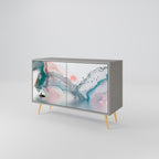 VELVET CROSSING Aparador de 2 Portas em Acabamento Cinzento