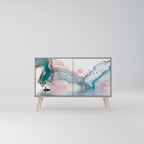 VELVET CROSSING Aparador de 2 Portas em Acabamento Cinzento