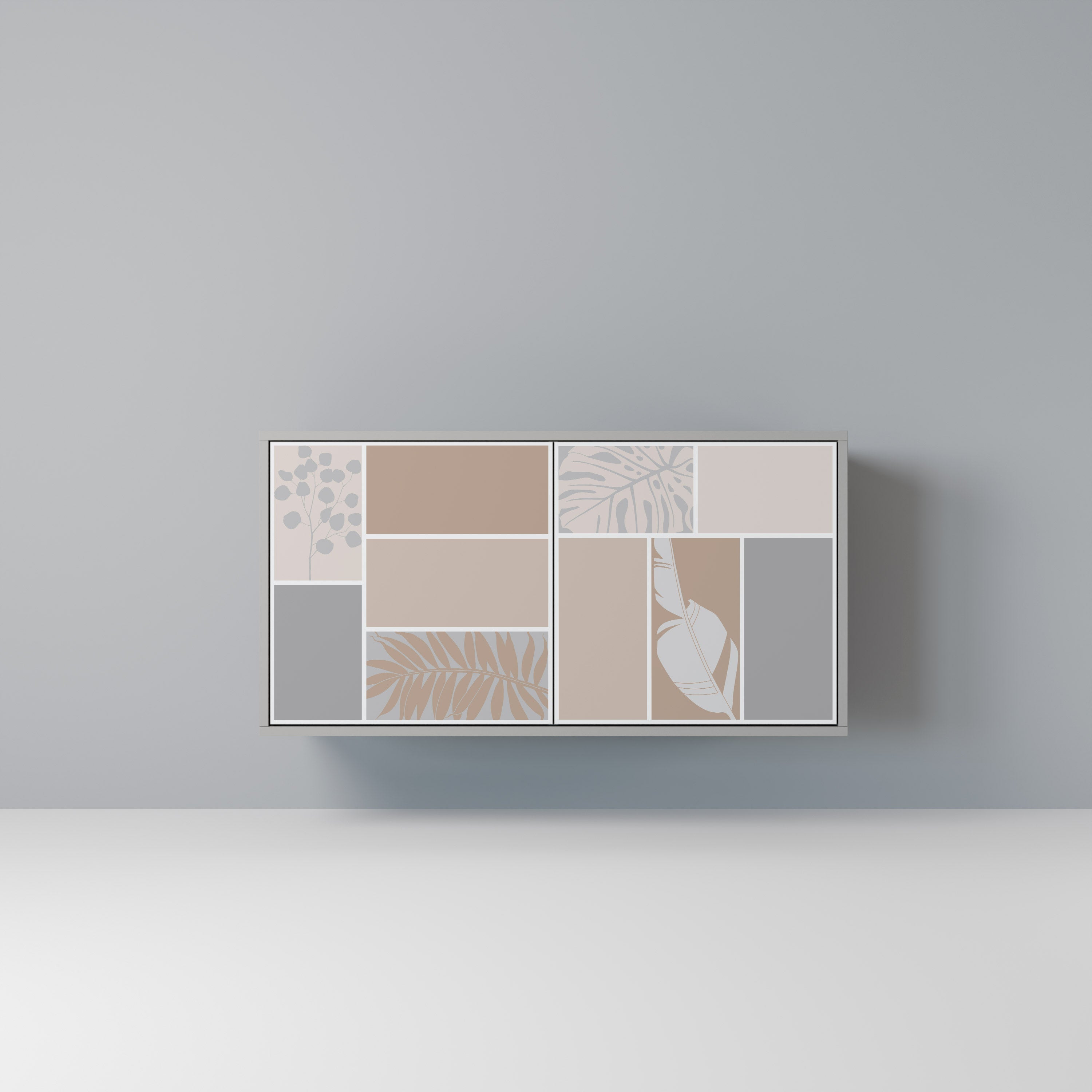 TROPICAL SHAPES Aparador de 2 Portas em Acabamento Cinzento