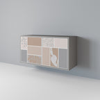 TROPICAL SHAPES Aparador de 2 Portas em Acabamento Cinzento