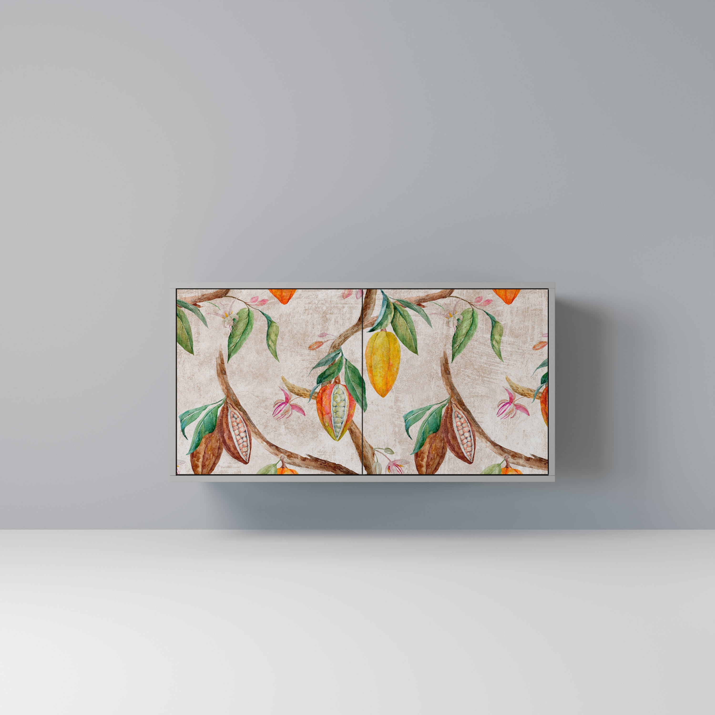 COCOA FRUITS Aparador de 2 Portas em Acabamento Cinzento