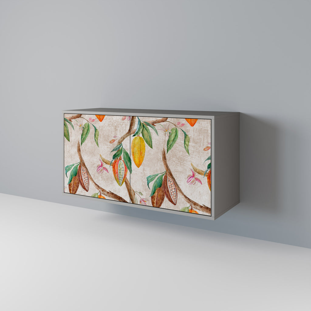 COCOA FRUITS Aparador de 2 Portas em Acabamento Cinzento