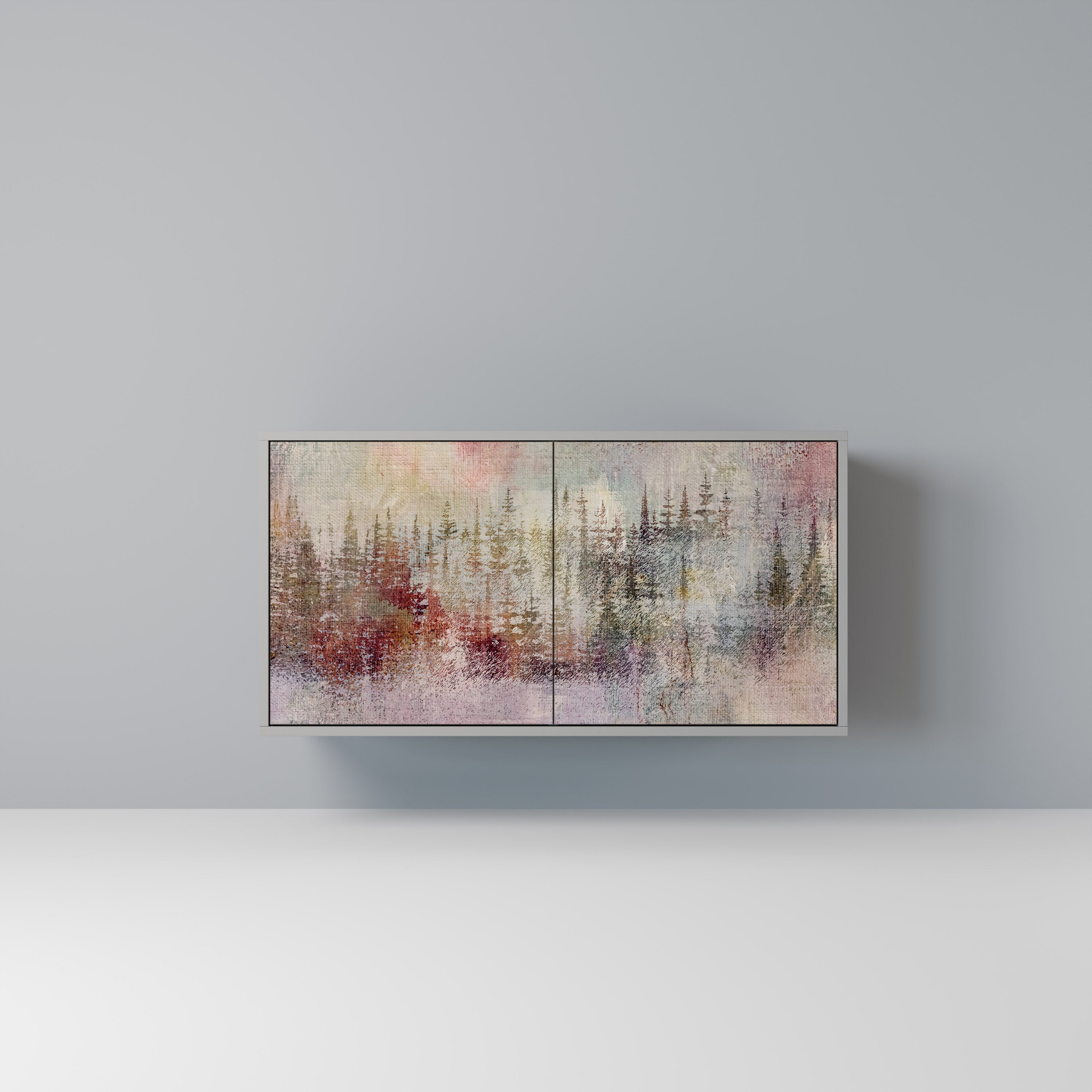 VEILED SUMMIT Aparador de 2 Portas em Acabamento Cinzento