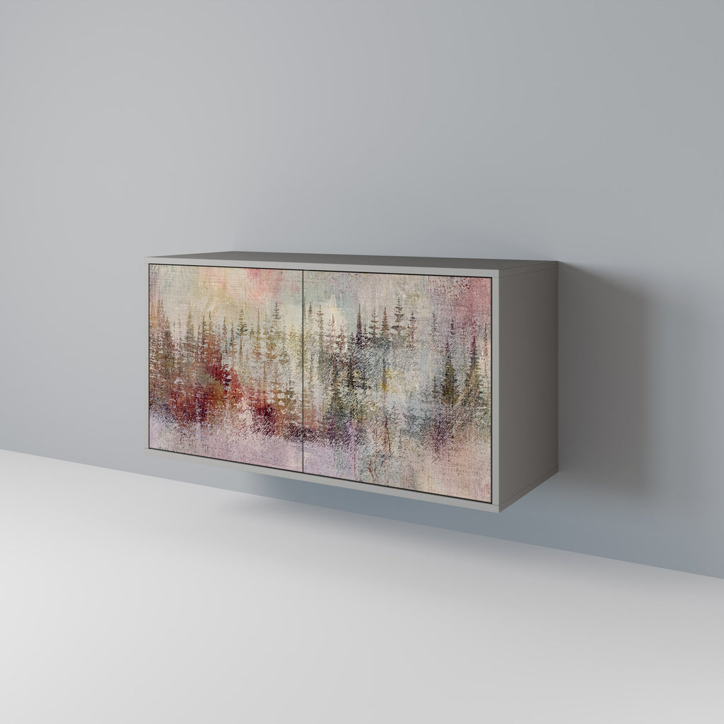 VEILED SUMMIT Aparador de 2 Portas em Acabamento Cinzento