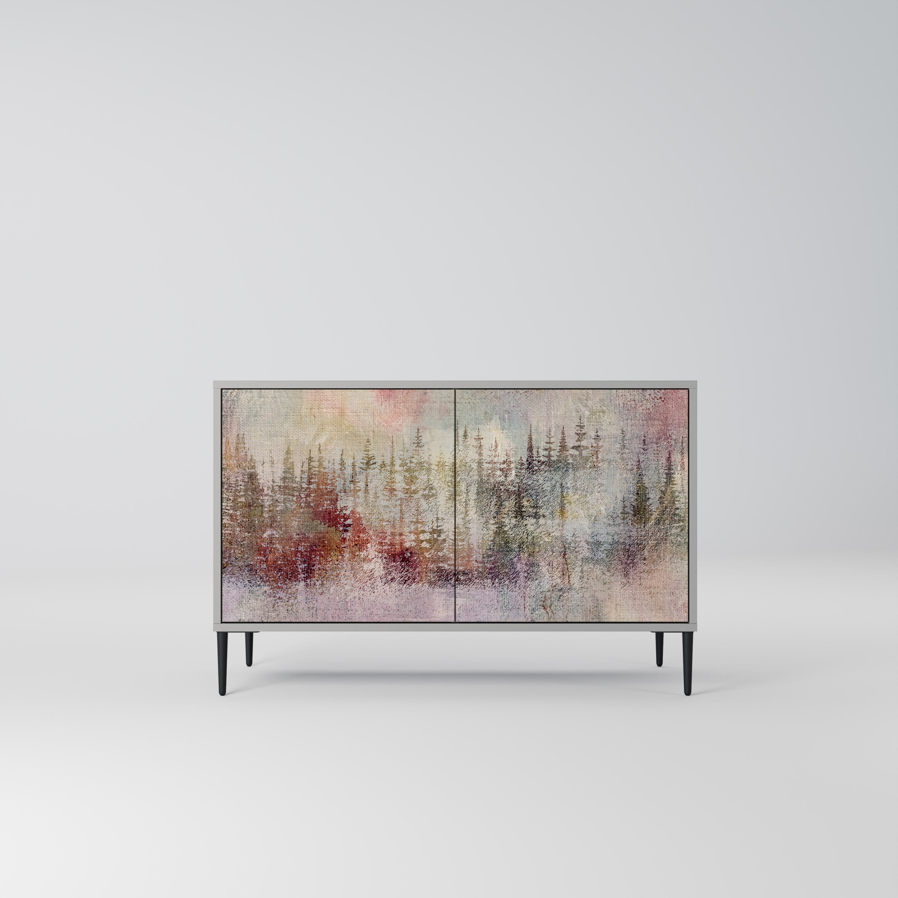 VEILED SUMMIT Aparador de 2 Portas em Acabamento Cinzento